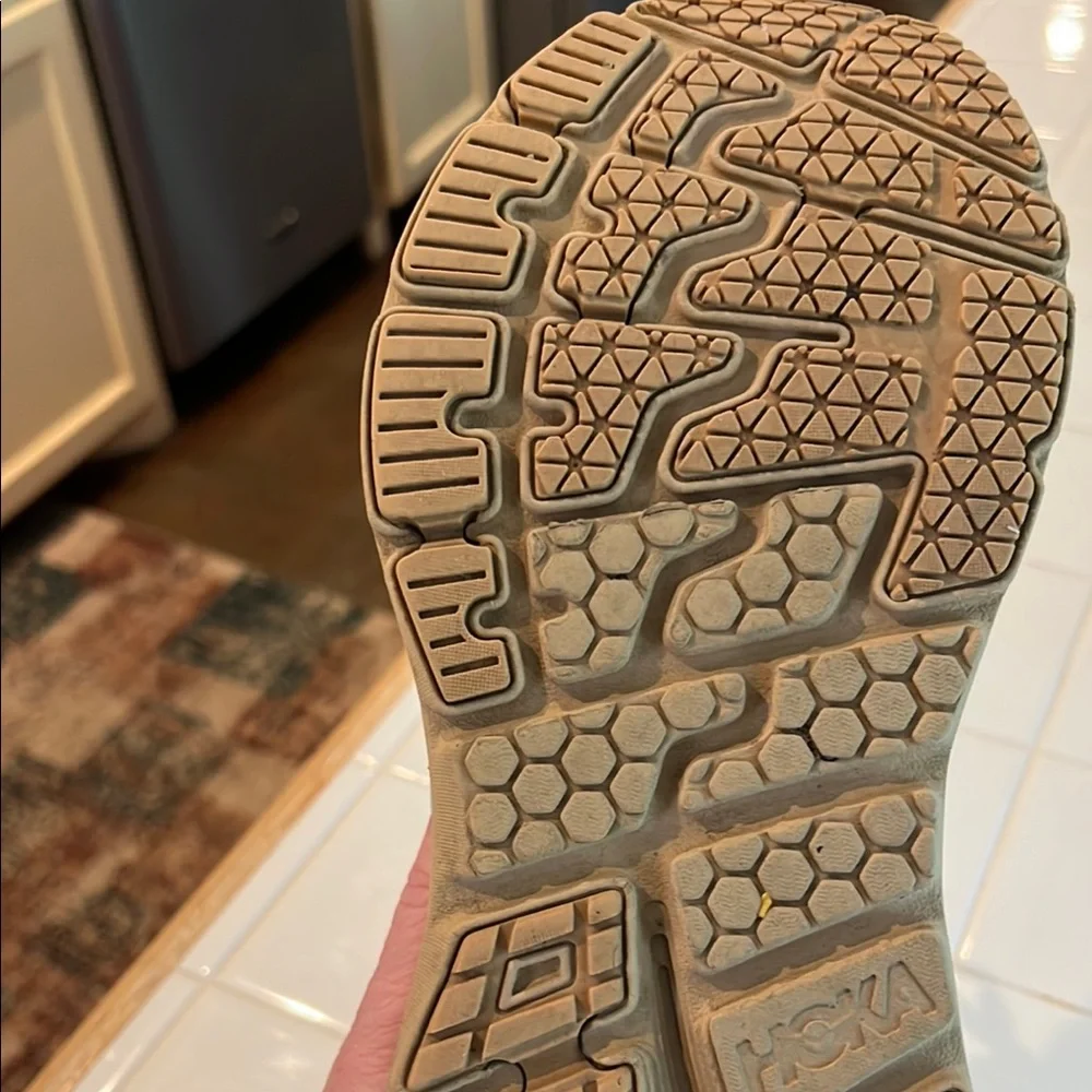 Hoka One One Women's Tan and Black Leopard Print Trainers - Picture 9 of 9